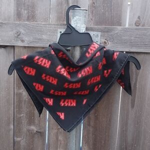 Vintage 80s Kiss Scarf Wrap Bandana Tour Band Merch Rock N Roll Festival